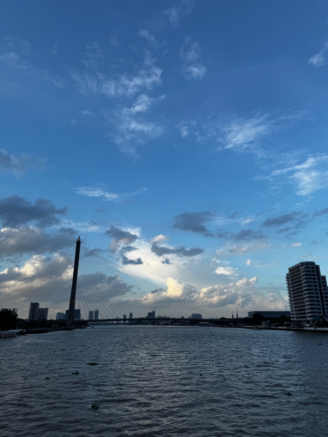 Bangkok riverside evening view near ICONSIAM