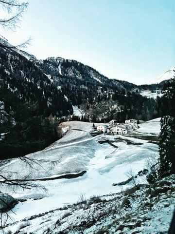 Snowy mountain village visited during travel