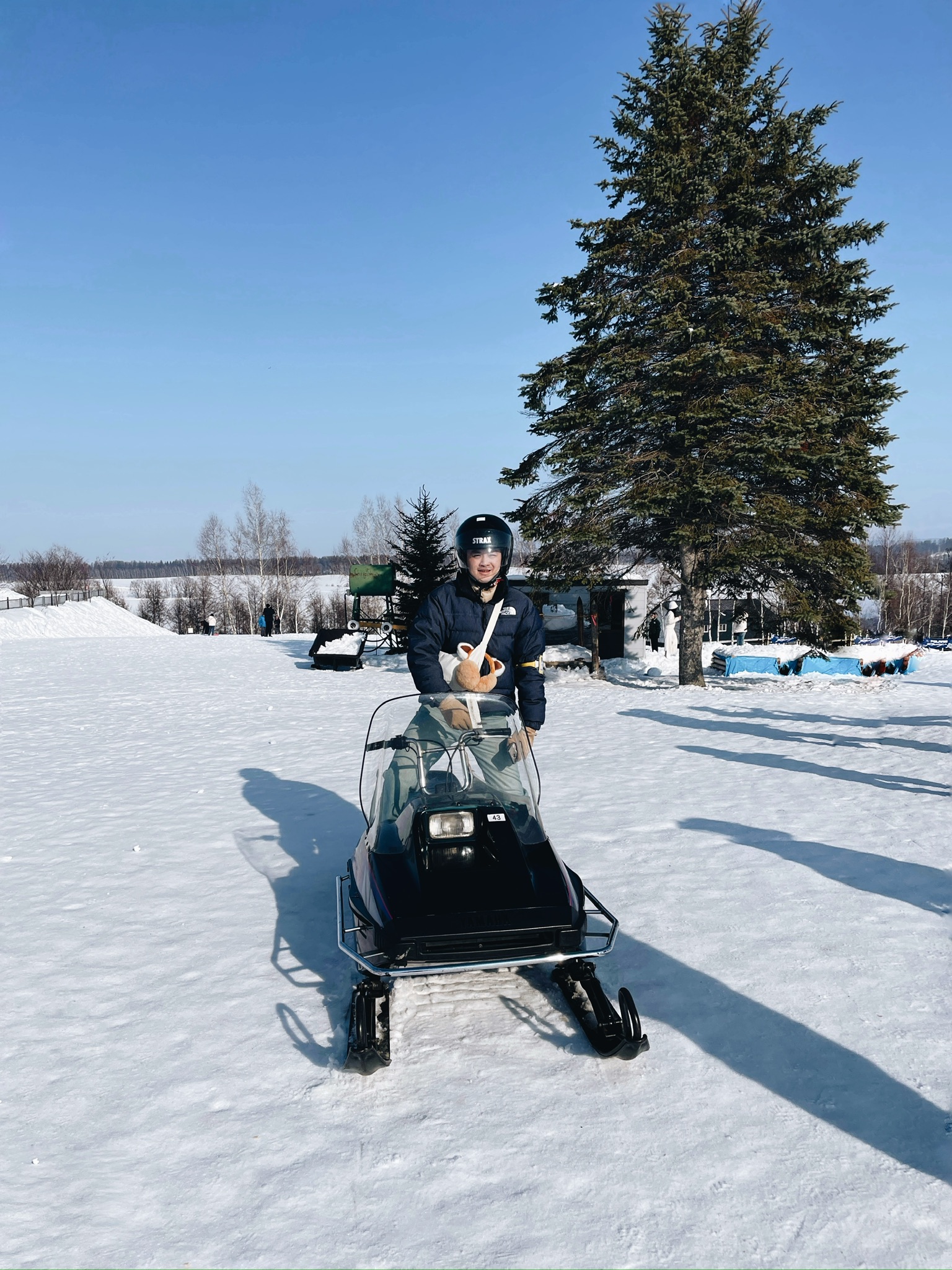 Portrait on a snow ATV in Biei