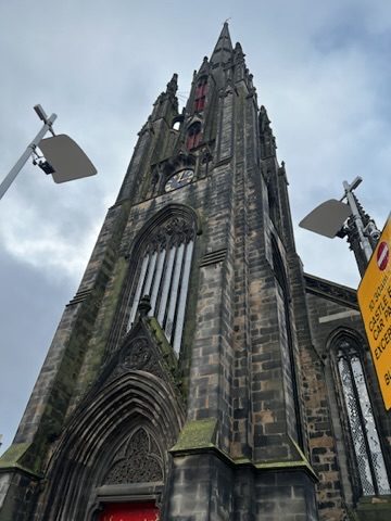 Gothic church facade in Edinburgh