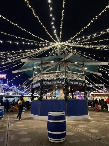 Winter market lights in London