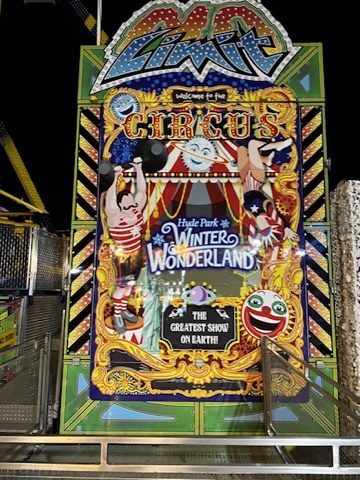 Winter Wonderland circus poster at night